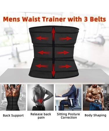 Hidyliu Men's Neoprene Waist Trainer Sauna Sweat Trimmer Cincher - Black, Medium - Buy Online on GoSupps.com