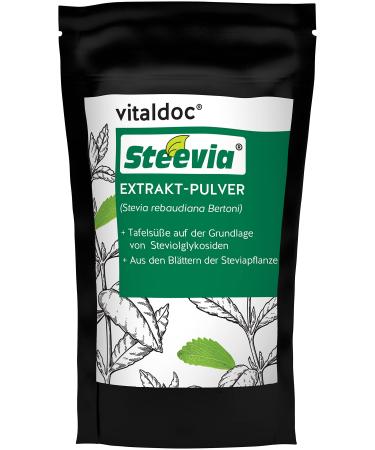 Health & Life |New design |Vitaldoc Steevia extract powder refill bag 50g climate -neutral |Sweetfold up to 350 x stronger than sugar - from the leaves of the stevia plant - calorie -free - Buy Online on GoSupps.com
