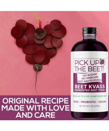 Beet Juice Kvass: Nitric Oxide Tonic with Live Cultures - 32oz Bottle | Supports Circulation, Blood Pressure & Gut Health | Reduces Sugar Cravings - Buy Online on GoSupps.com