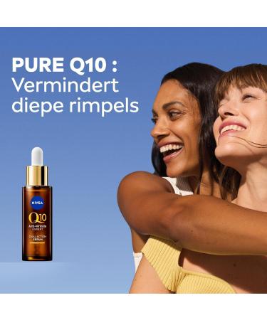 Beiersdorf AG NIVEA Q10 Dual Action AntiWrinkle Serum Facial Serum with Double Action AntiAge Skincare Reduces and Prevents Wrinkles Face Care 30ml - Buy Online on GoSupps.com