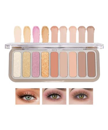 9 Colors Eyeshadow Palette Matte Nude Eye Makeup Palette Ultra-Blendable Long Lasting High Pigmented Waterproof Nudes Neutral Smooth Eye Shadow Palette for Women Natural Charming Looking #02 9 Colors #02
