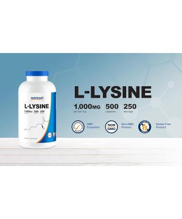 Nutricost L-Lysine 1000mg Per Serving 250 Servings 500 Capsules - Gluten Free Non-GMO 500mg Per Capsule (Pack of 2) - Buy Online on GoSupps.com