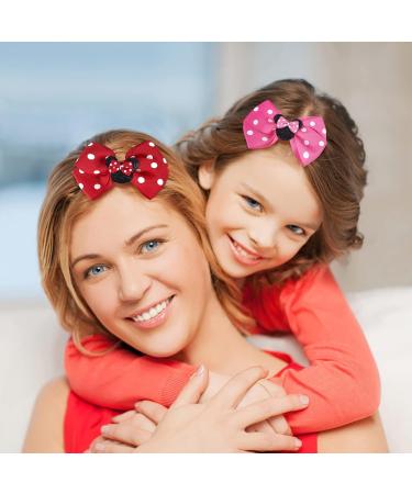 8pcs Mouse Ears Glitter Hair Bows Clips for Girls - Princess Hair Accessories for Kids & Women - Custom Birthday Party Decor - Buy Online on GoSupps.com