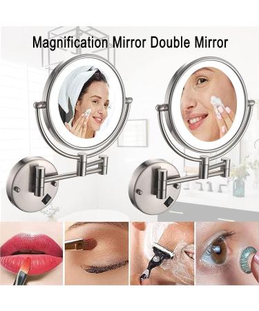 SRVNT 360 Swivel Extendable Makeup Mirror with Light - Brass Wall-Mounted Magnifying Vanity Mirror - Buy Online on GoSupps.com