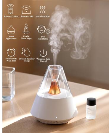 JIAWEN 150ML Ultrasonic Essential Oil Diffuser for Home, Office, and Yoga - Cool Mist Aromatherapy Humidifier with Waterless Auto-Off and LED Candle Light - White - Buy Online on GoSupps.com