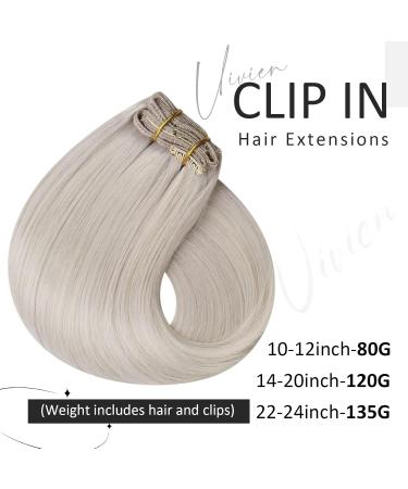 Vivien Clip-In Real Hair Extensions - Platinum Blonde #60 | 30cm 80g - Premium Remy Clip Extensions - Buy Online on GoSupps.com