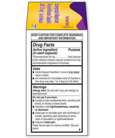 OHM Esomeprazole Magnesium USP 20mg - 42 Delayed Release Capsules for Frequent Heartburn - Buy Online on GoSupps.com