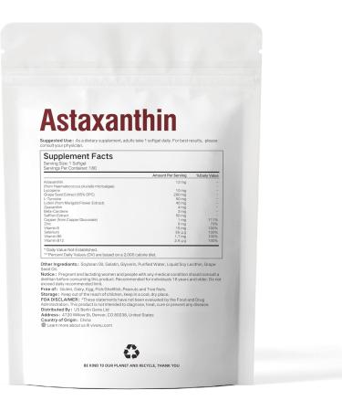 14-in-1 Astaxanthin 12mg & Lutein 40mg with Zeaxanthin Supplements, 6 Month Supply, Fresh Microalgae Source, Supports Eye, Skin, Antioxidant, Joint, Circulatory Health Non-GMO Gluten Free 180 Softgels 1 Bag | 180 Softgels - Buy Online on GoSupps.com