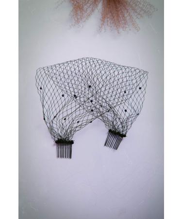 BERYUAN Women Classy Chic Black Birdcage Face Veil Pearl Fascinator Bridal Hair Comb Party Headpiece Costume Headwear Formal Dress (Black) - Buy Online on GoSupps.com