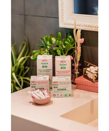 Buy Love & Green Organic Hypoallergenic Tampons with Applicator - 16 Pieces Normal Size | Eco-Friendly & Safe for Sensitive Skin - Buy Online on GoSupps.com