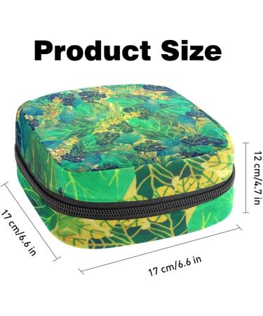 Portable Tropical Green Leaf Storage Bags for Women's Bandages & Menstrual Pads | Multi-Colored Organizers for School & Office - Buy Online on GoSupps.com