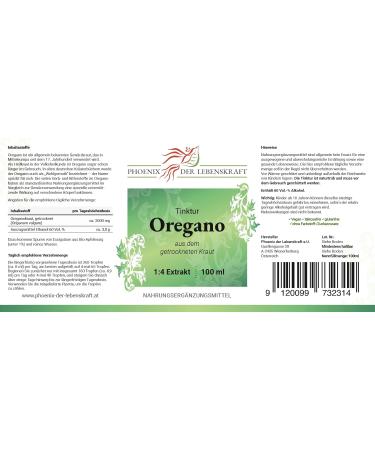 Oregano Tincture 100ml - Premium Vegan Extract (1:4) | Origanum Vulgar Drops | Nutritional Supplements Made in Austria - Buy Online on GoSupps.com