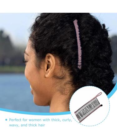 DHWEKU 2 Pieces Non-Slip Hair Clips Vintage Banana Hair Clips Stretchy Hair Accessories 30 Tooth Banana Comb Clips for Thick Wavy Kinky Natural Curly Hair (Black/Pink) - Buy Online on GoSupps.com