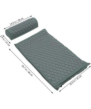 Plafope Acupuncture Massage Pillow & Yoga Mat Set - Acupressure Accessories for Enhanced Relaxation - 38x15x10cm Gray - Buy Online on GoSupps.com