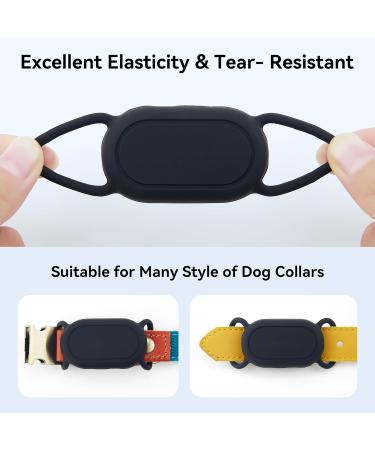Dog Collar Holder for Galaxy SmartTag2 - Waterproof Silicone Protective Cover for Pets & Cats Anti-Loss & Scratch-Resistant (Black/Olive Green 2-Pack) - Buy Online on GoSupps.com