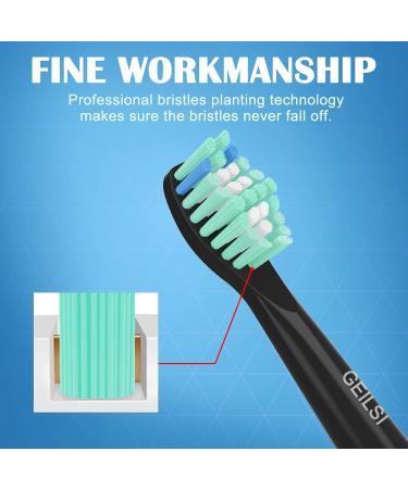 Fairywill Electric Toothbrush Heads Compatible with FW Series - 10 Pack Black - Buy Online on GoSupps.com