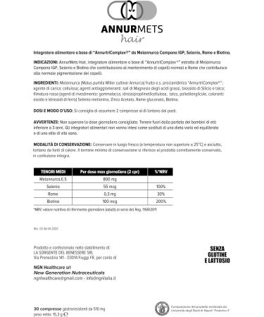  Annurmets NGN Healthcare Annurmets Hair 550mg 30 Capsules - Buy Online on GoSupps.com