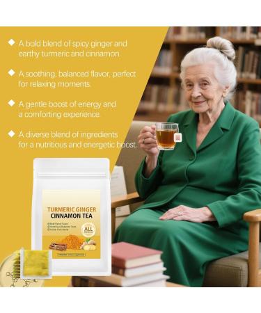 Turmeric Ginger Cinnamon Tea Natural Ingredient No Sugar and Caffeine Free Turmeric Ginger Cross Blend Natural Health Tea 14x20cm for Immune Support Sleep Morning Stress Relief - Buy Online on GoSupps.com