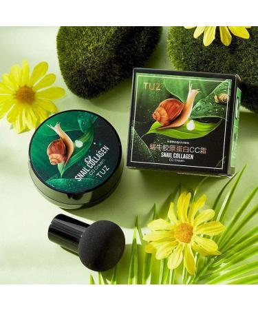 Snail Collagen Air Cushion BB Cream CC Concealer Oil Control Brightening Moisturizing With Brush Mushroom Sponge Whitening Natural color (B) - Buy Online on GoSupps.com