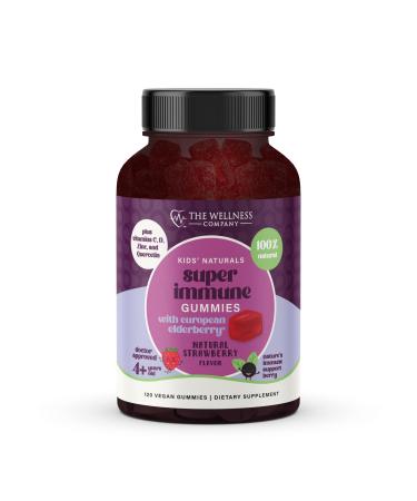 Kids Naturals Elderberry Gummies Immune Support with Vitamin C & Zinc | 120ct (2 Month Supply)