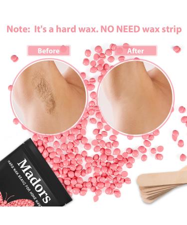 Madors 1lb Hard Wax Beads Kit with Applicator Sticks - Hair Removal Wax Beans for Full Body - Pink Wax Melt Warmer - Buy Online on GoSupps.com