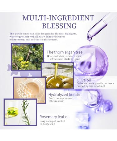 Moroccan Violet Hair Oil for Tangled Dry Brittle Damaged and Dull Hair Plant-Based Moisturizing Nourishing Restorative Formula (100ml) - Buy Online on GoSupps.com