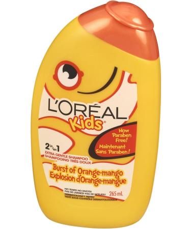 L'Oreal Paris Kids Shampoo and Conditioner Orange Mango 2 in 1 Paraben Free Extra Gentle Dermatologist Tested Tear-Free 265 ml Orange Mango 2 in 1 - Buy Online on GoSupps.com