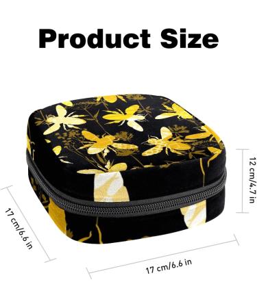 Bee Flower Pattern Menstrual Cup Pouch - Portable Period Kit Bag Color 4 - Buy Online on GoSupps.com