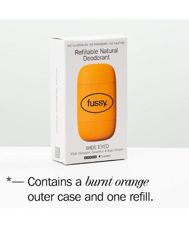 Fussy - Natural Refillable Deodorant - Aluminium Free - 24 Hour Protection - Citrus Scent & Burnt Orange Case - Mandarin Grapefruit & Pepper - Vegan & Cruelty Free - 100% Natural & Effective - Buy Online on GoSupps.com