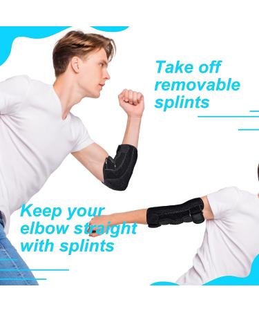 Adjustable Elbow Brace for Ulnar Nerve Entrapment | Cubital Tunnel Syndrome Support with Metal Splint | Ideal for Sleeping | Men & Women S/M - Buy Online on GoSupps.com