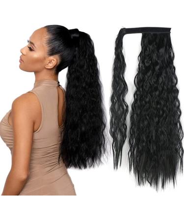 Ponytail Extensions 22/32 inch Synthetic Natural Hairpiece Headwear Hair Brown Grey Long Curly Ponytail Wrap Around Ponytail Clip in Hair Extensions for Women(Color:8 Size:22inches) 22inches 8 - Buy Online on GoSupps.com