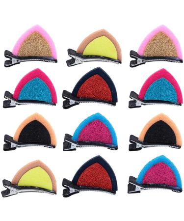 Frcolor Cat Ear Hair Clips - 6 Pairs Glittery Fabric Clips for Girls & Women | Perfect for Daily Wear Parties & Cosplay - Buy Online on GoSupps.com