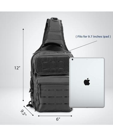WINCENT Tactical Sling Bag Pack - Military Rover Shoulder Sling Backpack for EDC, Assault, and Range - Black - Buy Online on GoSupps.com