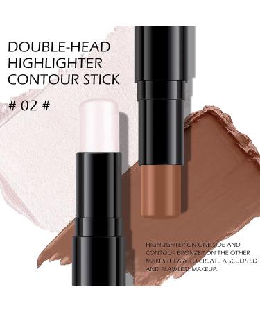 Ownest Beauty KYDA 2 Colors Highlighter Contour Stick - Shimmer Pearl Highlighter & Matte Contour Shade - Long-Lasting & Blendable Multi-Function Makeup Stick - Buy Online on GoSupps.com