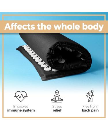 Retoo Acupressure Mat for Back & Neck Pain Relief | Stress Relief & Blood Circulation | Ideal for Men & Women - Black - Buy Online on GoSupps.com