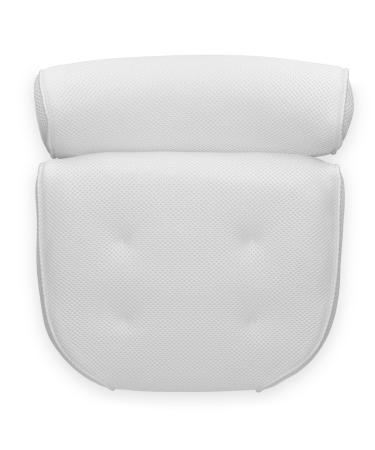 Navaris Large Anti-Slip Bath Pillow for Head, Neck, Shoulders - Home Spa Relaxation with 4 Suction Cups - Eco-tex Standard 100 - White - Buy Online on GoSupps.com