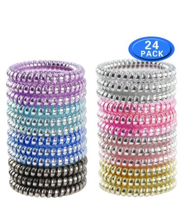 Winrase Colorful Spiral Phone Cord Hair Ties - 24pcs Hair Coil Ponytail Holders for Women and Girls - Buy Online on GoSupps.com