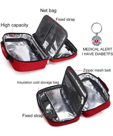 Insulin Cooler Travel Case - Diabetic Medication Cooler Bag with 4 Ice Packs (Blue) - Buy Online on GoSupps.com
