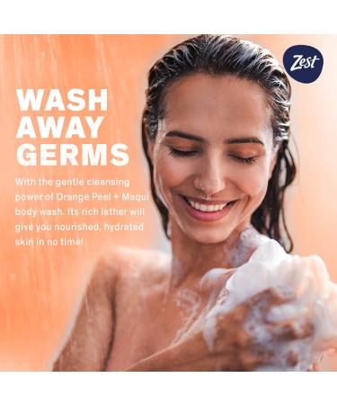 Zest Orange Peel and Maqui Body Wash - Refreshing and Invigorating 16.5 Fl Oz (Pack of 6) - Buy Online on GoSupps.com