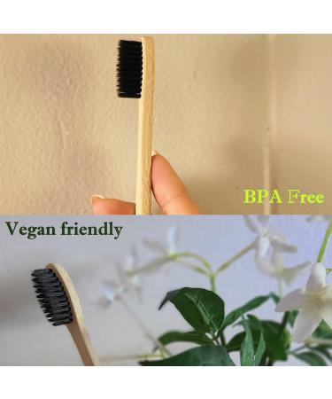 Shop Eco-Friendly Bamboo Toothbrushes - Pack of 12 Natural Teeth Whitening Brushes with Charcoal Infused Bristles - Buy Online on GoSupps.com