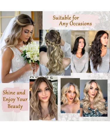 Secret Hair Extensions 12 Inch Bleach Blonde Invisible Wire Synthetic Hair Pieces for Women - Natural Wavy Hair Extension - Buy Online on GoSupps.com