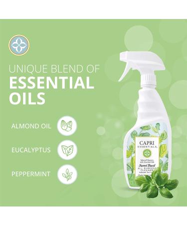 Capri Essentials Sweet Basil All-Purpose Cleaner â€“ Natural Herbal Surface & Glass Spray (23 oz) - Buy Online on GoSupps.com