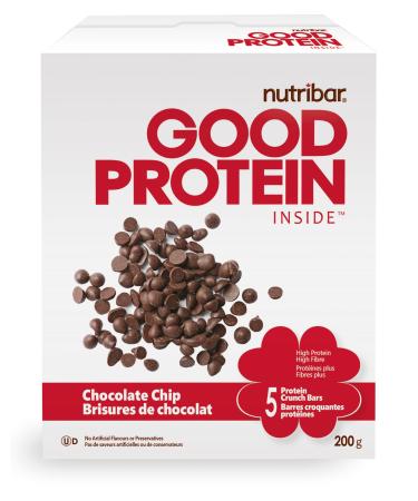 Nutribar Good Protein High Protein Bars Chocolate Chip 13g Protein 5 Bars