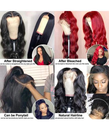 24inch Body Wave Lace Front Wig Human Hair | 150% Density Brazilian Virgin Hair | Pre Plucked HD Transparent Frontal Wig with Baby Hair | For Black Women - Buy Online on GoSupps.com