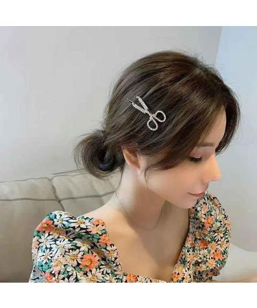 Yheakne Vintage Crystal Hair Clip Pin Silver Cz Scissors Hair Pins Rhinestone Hair Barrette Hairpin Shine Crystal Headpieces Decorative Bobby Pins Headwear Metal Hair Accessories for Women and Girls - Buy Online on GoSupps.com