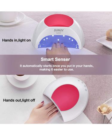 SUNUV 48W UV LED Gel Nail Lamp | Professional Salon Nail Dryer for Gel Polish | 4 Timer Settings | Includes Pink Pad - Buy Online on GoSupps.com