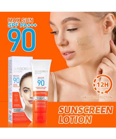 Sun Cream SPF 90 Face Sunscreen Sun Lotion Cream with SPF90 SPF Face Moisturiser Long-lasting Waterproof Suncream for Face Against UVA & UVB Facial Sunscreen 24 Hour Sun Protection Sun Block Face - Buy Online on GoSupps.com