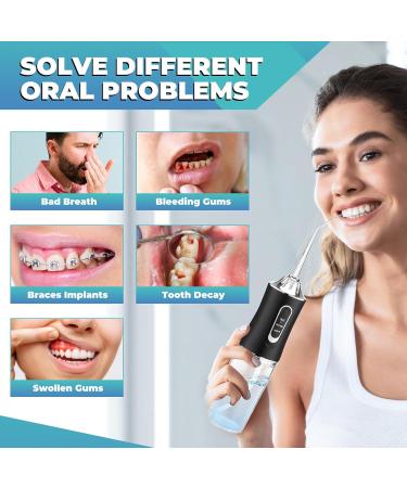 Portable Water Dental Flosser - 3 Modes Rechargeable Oral Irrigator for Travel | Electric Teeth Cleaning & Orthodontic Care - Buy Online on GoSupps.com