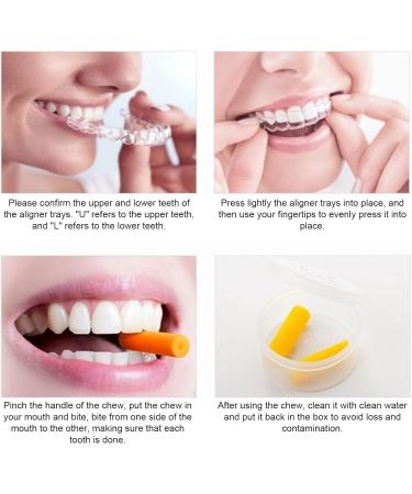 Skrskr Orthodontic Dental Chewies for Invisalign - High-Quality Silicone Aligner Tray Seater in 6 Colors with Box & Orange Flavor - Buy Online on GoSupps.com