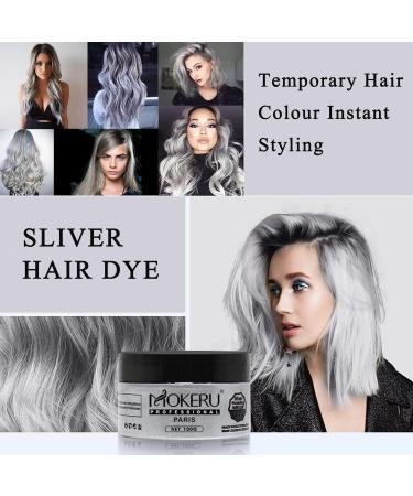 Hair Wax Colour - Sliver Hair Spray Temporary - Hair Dye - Temporary Hair Colour Instant Styling - Natural Hairstyle Color Pomade - Washable Hair Styling Cream for Party - Cosplay & Halloween silver - Buy Online on GoSupps.com